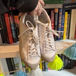 Nike platform leather classic retro vintage tennis shoes Women's White Sneakers